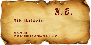 Mik Baldvin névjegykártya